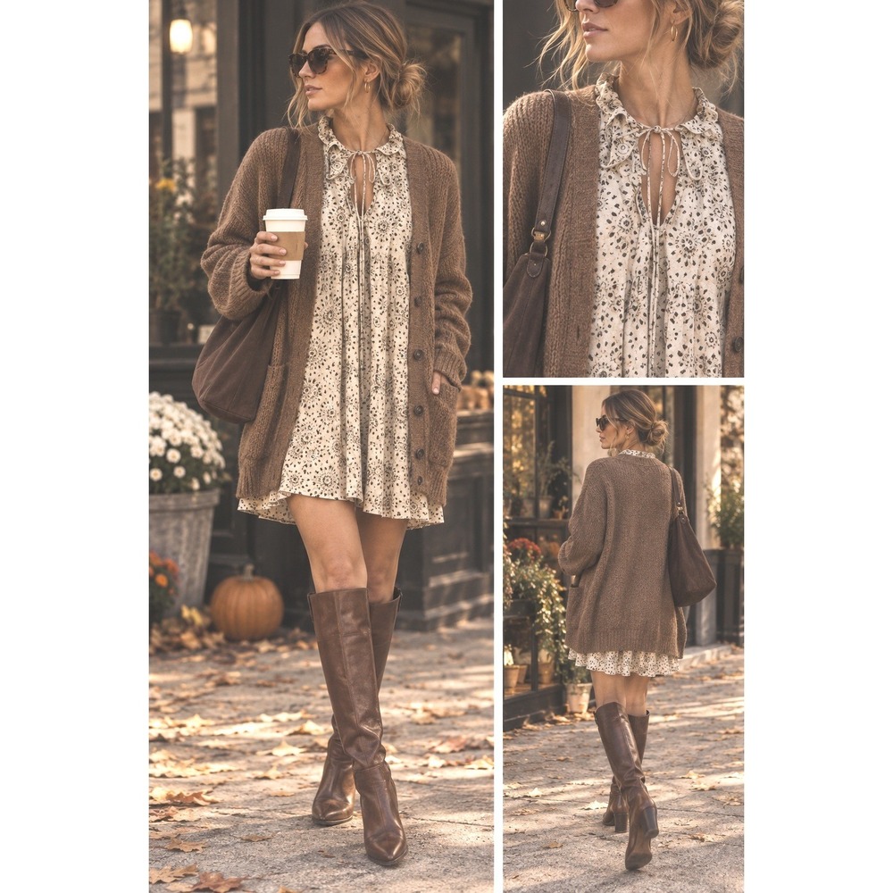 Zara boho dress mini eyelet cream tassels green tier LG flowy viscose comfort EC